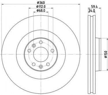 8DD355128091 HELLA Диск гальмівний