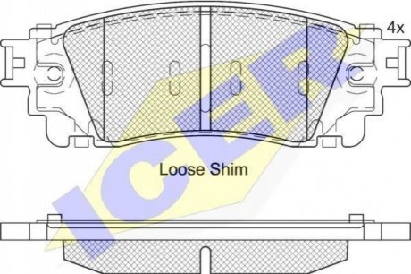 182241 ICER Комплект гальмівних колодок (дискових)