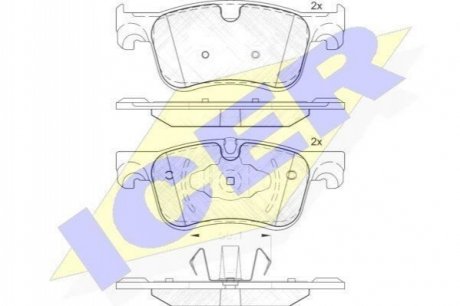 182158 ICER Комплект гальмівних колодок (дискових)
