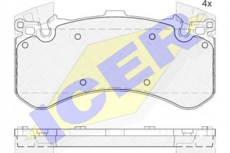 182070 ICER Комплект гальмівних колодок (дискових)