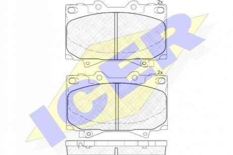 181723 ICER Комплект гальмівних колодок (дискових)