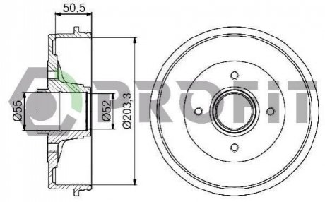 5020-0072 PROFIT Барабан гальмівний