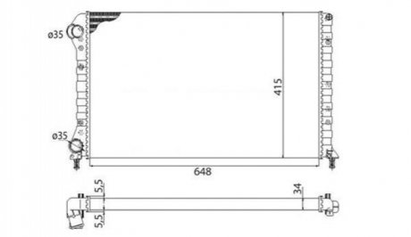 350213179003 MAGNETI MARELLI MAGNETI MARELLI Радиатор двигателя FIAT DOBLO* (119) 1,4 1,6 16V 1,9D DOBLO CARGO (223) 1,4 1,6 16V 1,9D [350213179003]