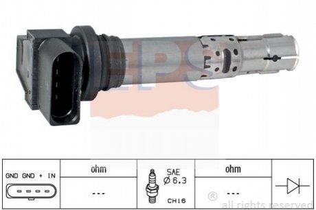 1.970.474 EPS EPS VW Катушка зажигания Audi A3,Golf IV,V,VI,Skoda Fabia,Octavia,Caddy III,Passat,Polo,Tiguan,Touran