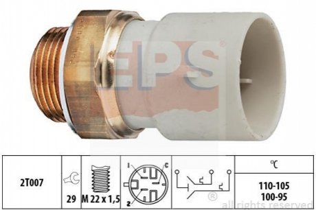 1.850.689 EPS EPS OPEL Температурный датчик включения вентилятора радиатора Astra F,Corsa A/B 1.5D/TD/1.7D/2.0 87-