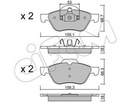 822-335-0 CIFAM CIFAM RENAULT Колодки тормозные передние Laguna II,III,Megane II,Scenic II 1.5dCi/2.0 16V 01-