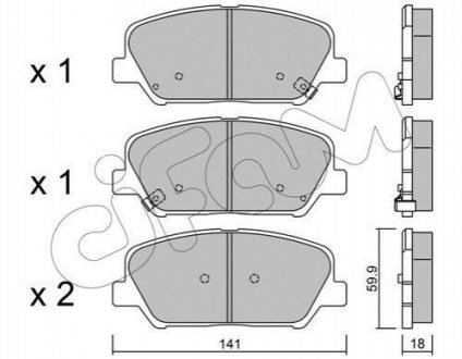 822-997-0 CIFAM CIFAM KIA Тормозн.колодки передн. Ceed,Cerato 13-, Carens 1,7CRDi 13-,Hyundai i30,Grandeur