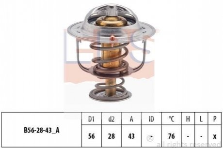 1.880.403S EPS EPS MITSUBISHI Термостат (Made in Italy!) 76С Lancer V/VI, Pajero II/III , Colt 1,5 -05