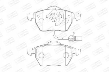 573037CH CHAMPION CHAMPION VW Тормозные колодки перед. AUDI A4/6Passat -05Skoda Superb (овальный разъем)