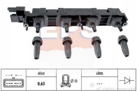 1.970.509 EPS EPS PEUGEOT Катушка зажигания 307 2,0 16V 03-,406 2,2 00-,407 1,8/2,2 04-,606 2,2 00-