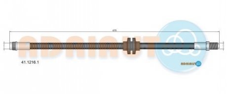 41.1216.1 ADRIAUTO ADRIAUTO RENAULT Шланг тормозной пер.L=475mm Megane 02-, Scenic 03-, Grand Scenic 04-