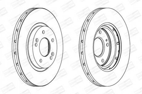 562549CH CHAMPION CHAMPION HYUNDAI Диск тормозной передний Santa Fe 01-, MITSUBISHI ASX 2.0 MIVEC 10-