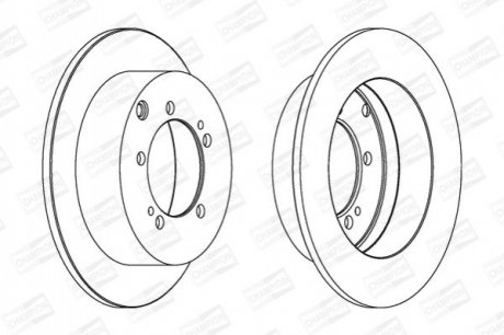 562781CH CHAMPION Диск тормозной (кратно 2 шт.) MITSUBISHI LANCER VII (CS_A, CT_A) (00-13), OUTLANDER I (CU_W) (562781CH) CHAMPION