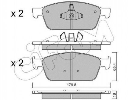 822-989-0 CIFAM Гальмівні колодки перед. Ford Focus III/Kuga II/Connect 1.0-2.0 13- (Ate)