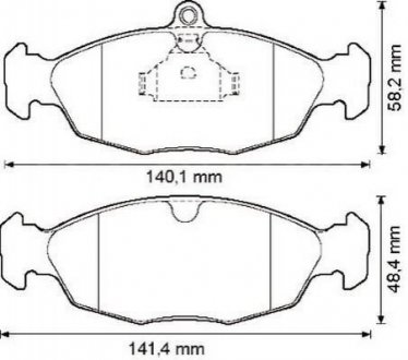 571924J Jurid JURID OPEL Тормозные колодки передние Astra F 91-,Vectra A 88-,Daewoo Lanos,Nexia