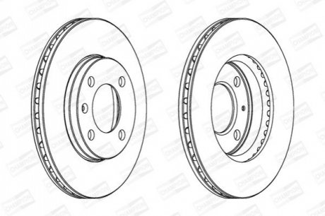 561178CH CHAMPION CHAMPION VW Диск тормозной вентилируемый передний Audi 80,Golf II,III,Passat,Polo