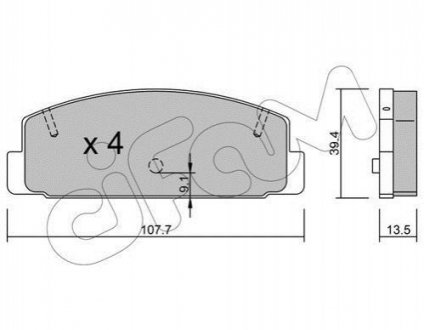 822-302-1 CIFAM Гальмівні колодки зад. Mazda 323/626 94-04 (akebono)