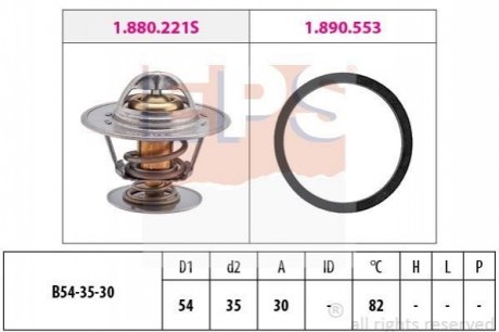 1.880.221 EPS EPS VW Термостат (Made in Italy!) 80°C 1,4-1,8Audi 80, A6,Opel Astra F,Omega A