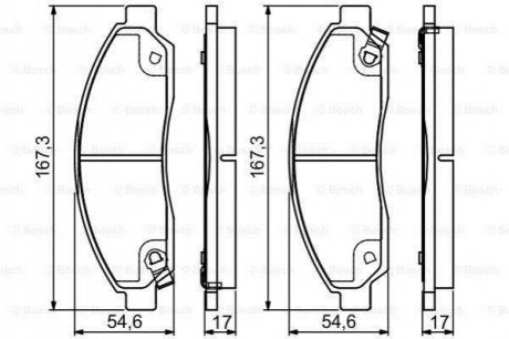 0986495159 BOSCH BOSCH ISUZU Тормозные колодки передн.GREAT WALL Hover 06-, ISUZU D-Max 2,5D 07-