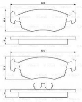 0986469070 BOSCH BOSCH Тормозные колодки FORD Scorpio -94, Sierra -93, Escort (торм. сист. ATE)