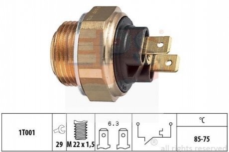 1.850.008 EPS EPS RENAULT Датчик включения вентилятора радиатора 85-75C Master 2,1-2,5D -98.