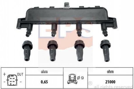 1.970.405 EPS EPS CITROEN Катушка зажигания 1,1-1,6i: Berlingo, C2/3, Xsara PEUGEOT 1,1-1,6i
