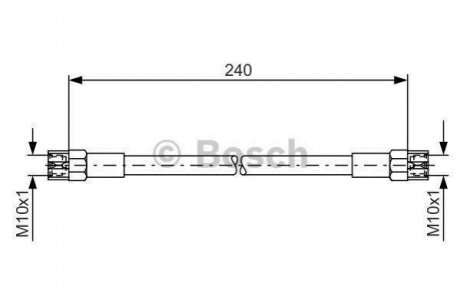 1987476224 BOSCH BOSCH VW Тормозной шланг задний GOLF, JETTA, PASSAT -88 AUDI 100 -91, A80 -89