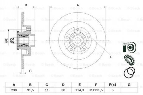 0986479F42 BOSCH Диск гальмівний