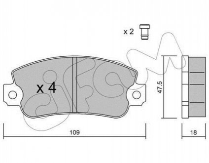 822-033-1 CIFAM CIFAM FIAT Тормозные колодки передн.Panda,Regata,Uno,Lancia,Seat Ibiza,Terra