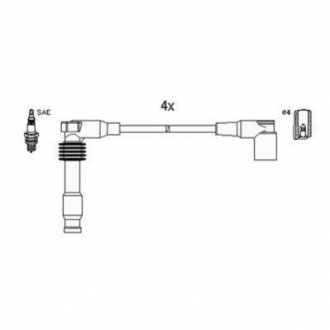 134759 HITACHI HITACHI OPEL Провода зажигания Astra F/G,Omega B,Vectra A/B,Daewoo,Chevrolet