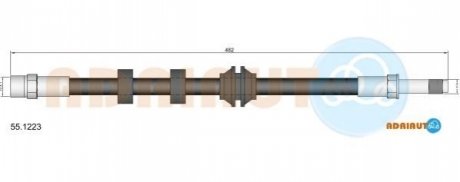 55.1223 ADRIAUTO ADRIAUTO VW Шланг тормозной перед.Golf 3/4, Caddy SEAT Ibiza, Cordoba, Inca