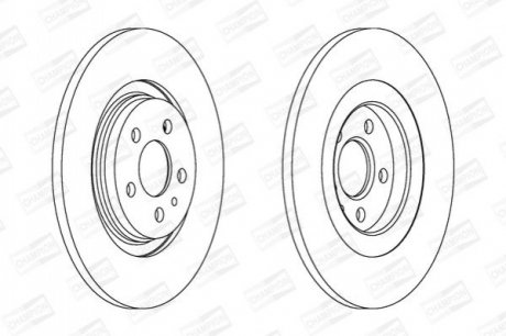 562246CH CHAMPION CHAMPION CITROEN Диск тормозной задн.C8,Fiat Ulysse,Lancia,Peugeot 807 02-