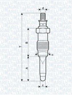 062587001304 MAGNETI MARELLI MAGNETI MARELLI Свеча накала MERCEDES, LANCIA, HONDA, FORD [062587001304]