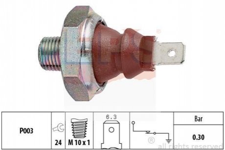 1.800.010 EPS EPS FIAT Датчик давл. масла 0.3bar Alfa Romeo 155/164/33/75/90,Rover 800