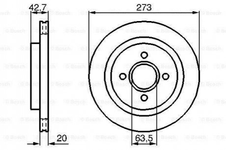 0986478816 BOSCH BOSCH VW Диск тормозной передний Bora 10/00-, A3 04/99-, Octavia 08/00-