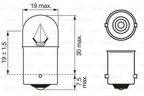 1987302506 BOSCH BOSCH R10W 24V10W Автолампа HEAVY DUTY (увеличенный термін экспл.)(кр.10)