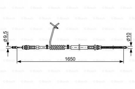 1987482712 BOSCH BOSCH FORD Трос ручного тормоза TRANSIT 00- 1648 задн. лев.(пер.привод)