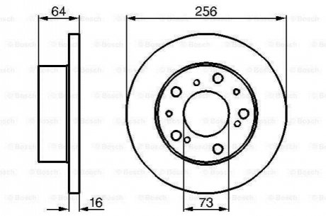 0986478200 BOSCH BOSCH Диск тормозной перед. FIAT Ducato 81-94 CITROEN PEUGEOT (256*16)