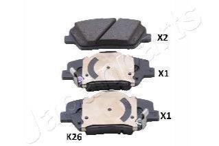 PA-K26AF JAPANPARTS JAPANPARTS KIA Колодки тормозные передние Ceed 13-, Carens 1,7CRDi 13-