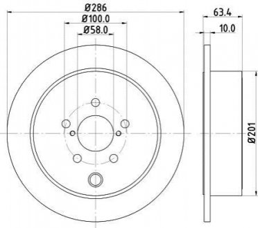 8DD 355 116-421 HELLA HELLA SUBARU Диск тормозной задн. Forester,Impreza,Outback,Legacy 09-