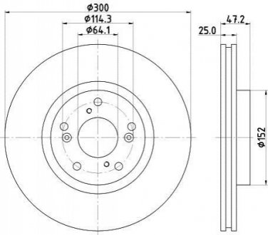 8DD 355 125-101 HELLA HELLA HONDA Диск тормозн.передн.Civic VII,VIII Type-R 01-,CR-V II 01-