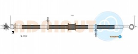 12.1215 ADRIAUTO ADRIAUTO HONDA Тормозной шланг передн.лев. Accord -98, ROVER 600 -99