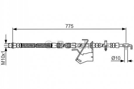 1987481685 BOSCH BOSCH CITROEN Тормозной шланг передн.прав.C5 III,08-,Peugeot 407,508