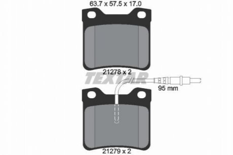 2127801 TEXTAR TEXTAR PEUGEOT Тормозные колодки задн.дисковые с датчиками 605/VITO