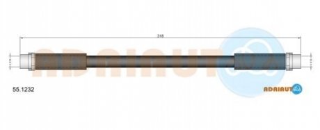 55.1232 ADRIAUTO ADRIAUTO VW Шланг тормозной перед. AUDI A4/6 -01Passat 96-05 SKODA