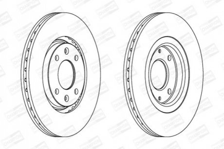 561705CH CHAMPION CHAMPION CITROEN Диск тормозной передн.Xantia,Xsara,Peugeot 306 93-