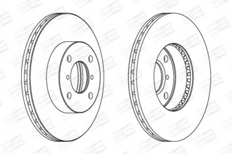 562179CH CHAMPION CHAMPION SUZUKI Диск тормозной передний Liana 02-, Baleno 1.8/1.9TD