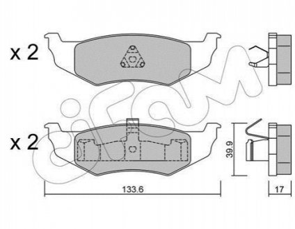 822-522-0 CIFAM CIFAM CHRYSLER Колодки тормозные задние PT Cruiser,Sebring,Neon 00-