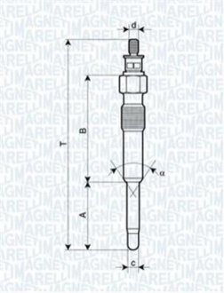 062900007304 MAGNETI MARELLI MAGNETI MARELLI Свеча накала PEUGEOT, CITROEN, PUNTO [062900007304]