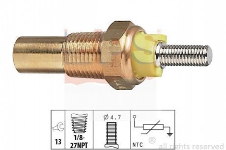 1.830.028 EPS EPS FORD Датчик температуры воды желтый Escort III,IV,Fiesta,Orion